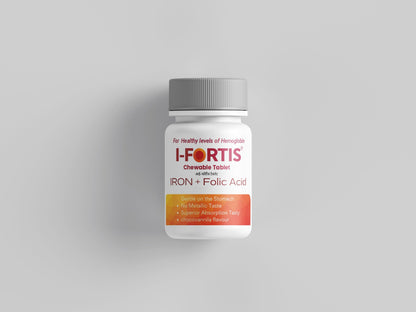 I Fortis Chewable Iron Tablets | Chocolate-Flavored | No Metallic Taste | Gentle on Stomach | Boosts Energy & Immunity | 60 Tablets