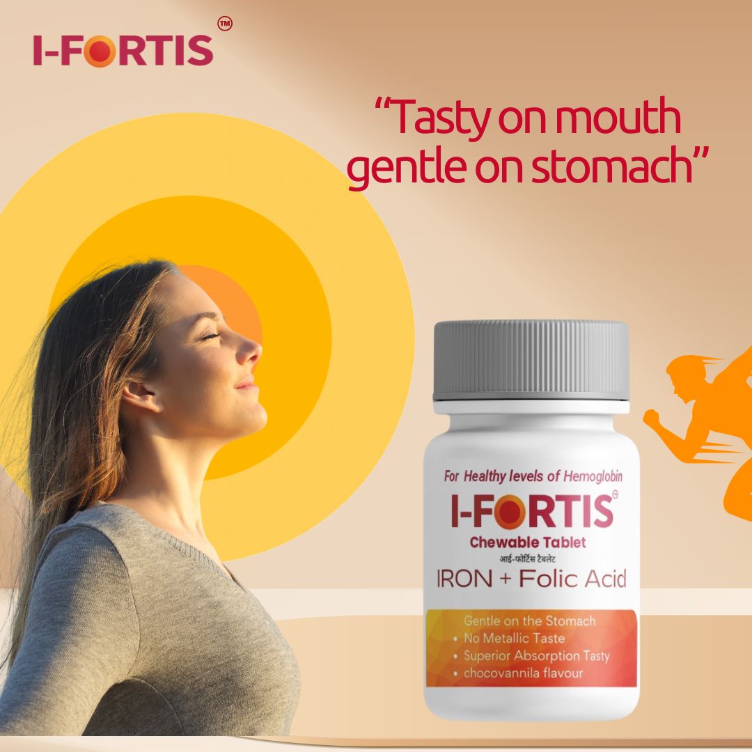 I Fortis Chewable Iron Tablets | Chocolate Flavor | No Metallic Taste, No Nausea, No Constipation | Gentle on Stomach | 30 Tablets